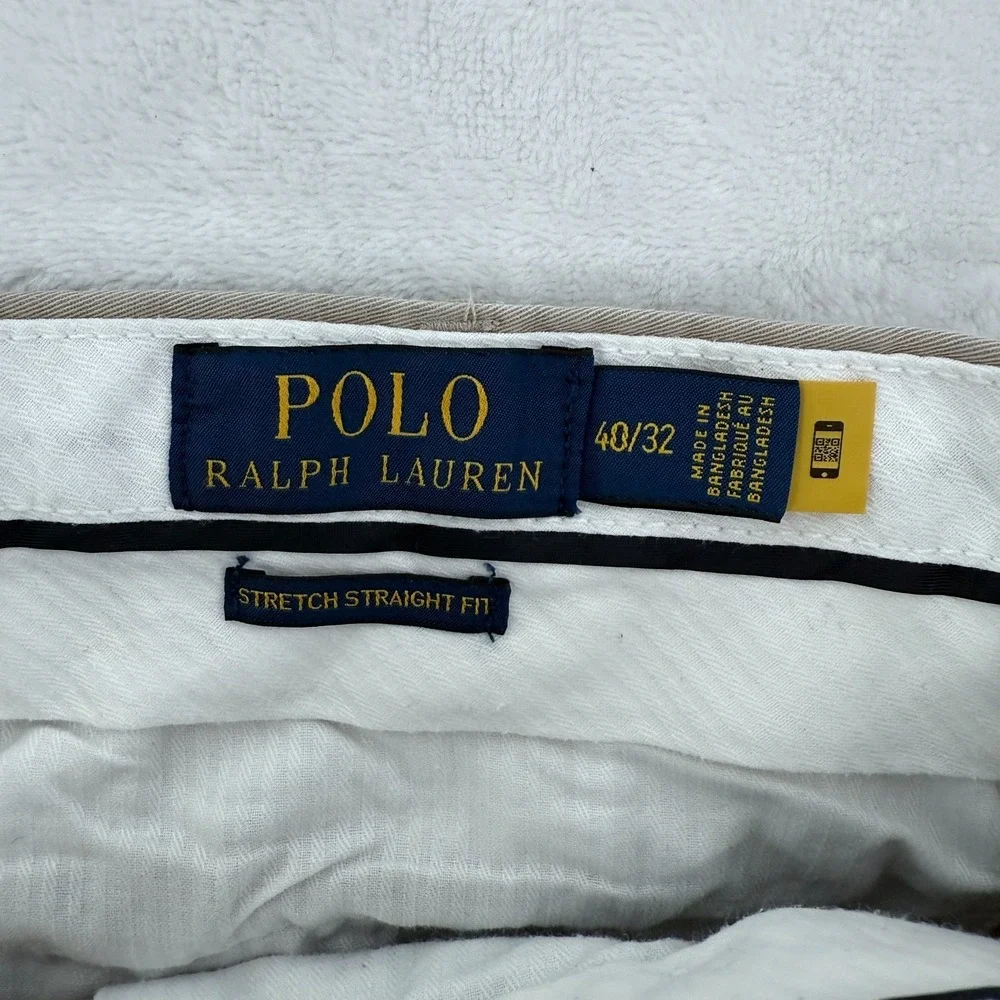 Polo Ralph Lauren Pants Mens 40x32 (38x28) Beige Stretch Straight Fit Casual